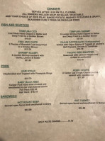 Cedar Glen Inn menu