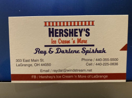 Hershey 's Ice Cream 'n More menu