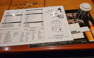 Kyoto Japanese Restaura... menu