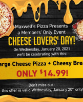 Maxwell's Pizza menu