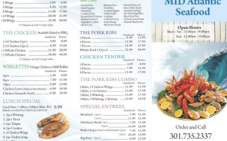 Mid Atlantic Seafood menu