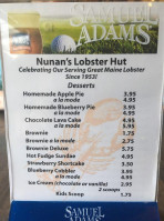 Nunan's Lobster Hut menu
