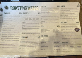 Roasting Water menu