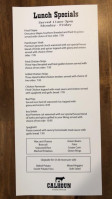 Calhoun Steakhouse menu