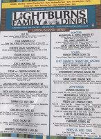 Lightburns Family Diner menu