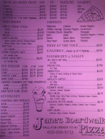 Janes Boardwalk Pizza menu