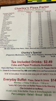 Charley's Pizza Parlor menu