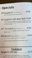 La Gondola Spaghetti House menu