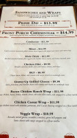 The Front Porch Restaurant And Bar menu