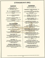 Stringbeans menu