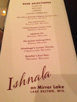 Ishnala Supper Club menu