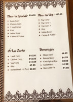 Sv's Curry Masala menu