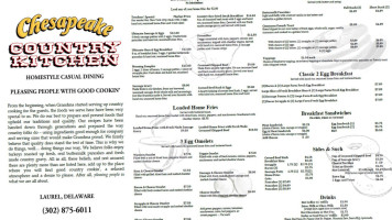Chesapeake Country Kitchen menu