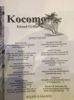 Kocomo's Island Grill menu