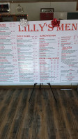 Lilly's Super Subs menu