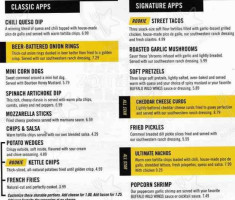 Buffalo Wild Wings menu