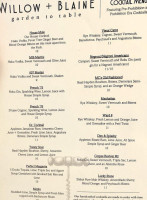 Willow Blaine menu