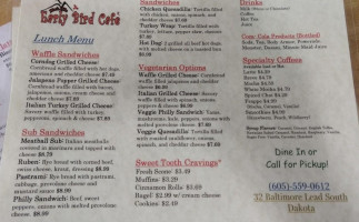 Black Hills Early Bird Cafe menu