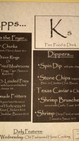 K's Fine Food Drink menu