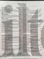 Milton's Café menu