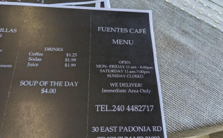 Fuentes Cafa menu