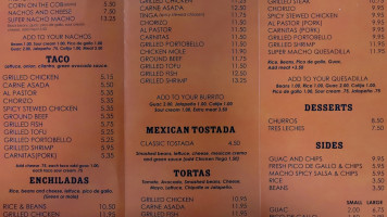 Nacho Macho Taco menu