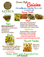 Azteca Gourmet Tamales menu