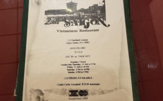 Little Saigon menu