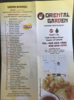 Oriental Garden menu