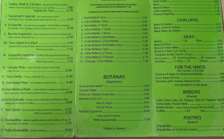 SAVANNAH'S MEXICAN RESTAURANT menu