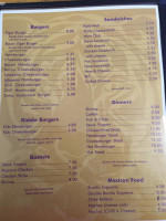 Tiger Hut Cafe menu