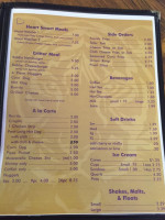 Tiger Hut Cafe menu