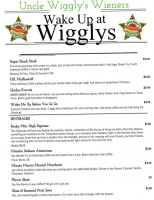 Uncle Wiggly’s Wieners menu
