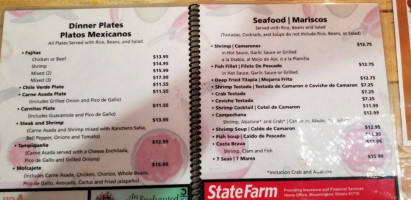 Tadeos Mexican menu