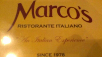 Marco's menu