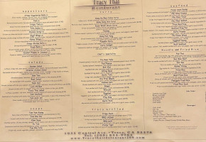 Tracy Thai menu
