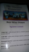 The Vineyard menu