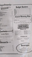 Bandana's -b-q menu