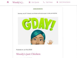 Woody's Just Chicken food