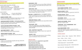 Stevie J's Burgers And Burritos menu
