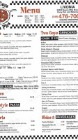 Two Guys Pizza Pies menu