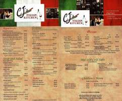 Cj's Italian Kitchen menu