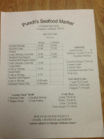Punch's Seafood Market menu