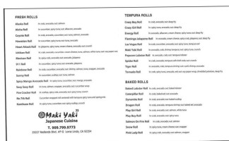 Maki Yaki 22 menu