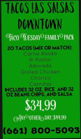 Tacos Las Salsas Express menu