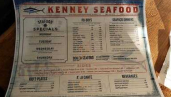 Kenney Seafood menu
