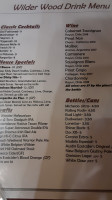 Wilder Wood Restaurant And Bar menu