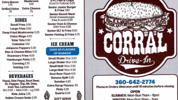 Corral Drive In menu