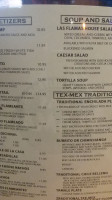 Las Flamas Mexican Kitchen menu