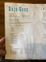 Baja Coop menu